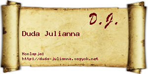 Duda Julianna névjegykártya